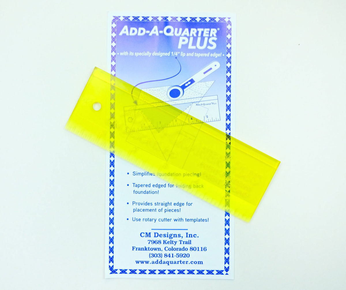 Add A Quarter Plus Ruler Combo for Paper Piecing Projects two Rulers 6 & 12  - 635105400129