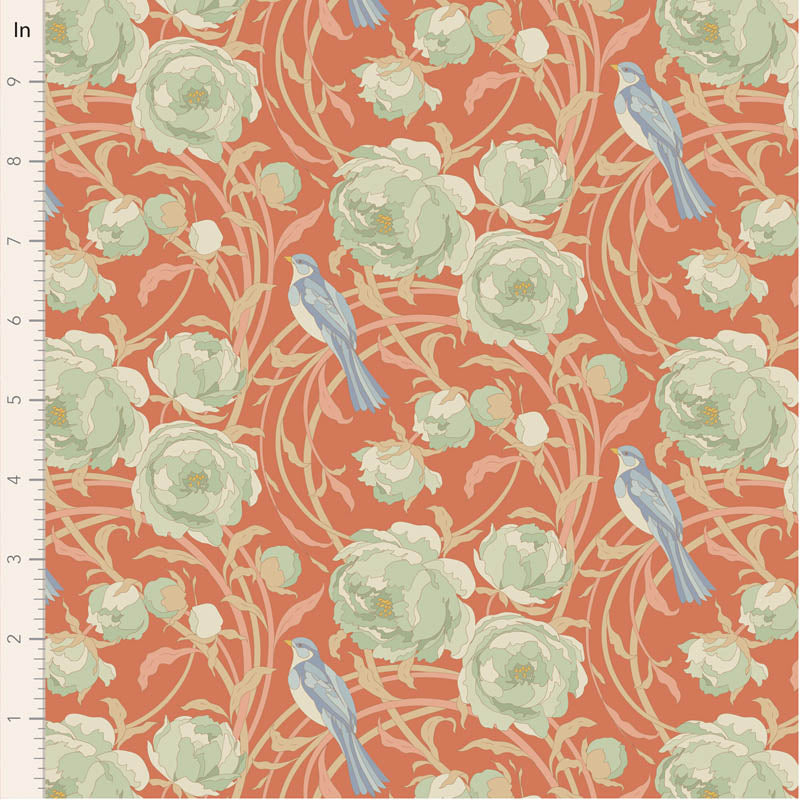 Tilda Songbird Fat Quarter Bundle (Set of 5) - Coral