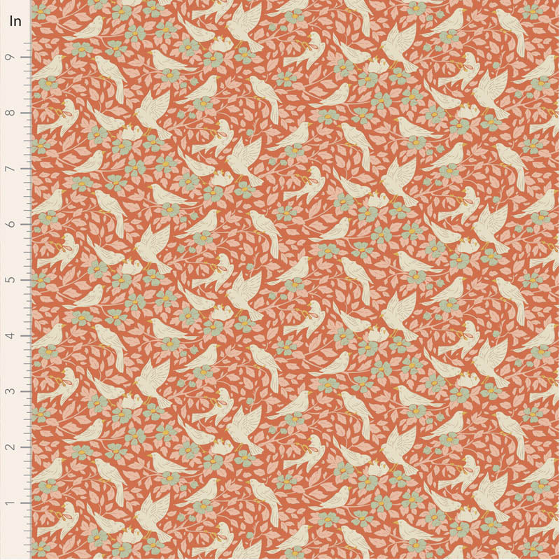 Tilda Songbird Fat Quarter Bundle (Set of 5) - Coral