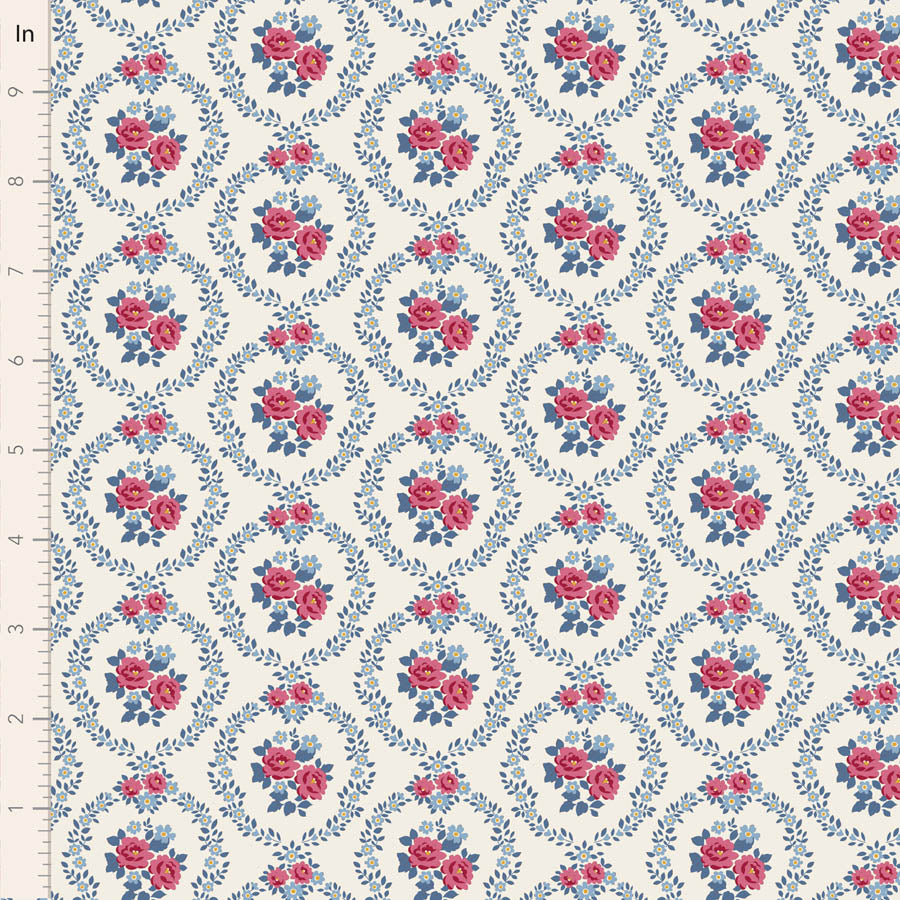 Tilda Village Life Fat Quarter Bundle (Set of 5) - Burgundy