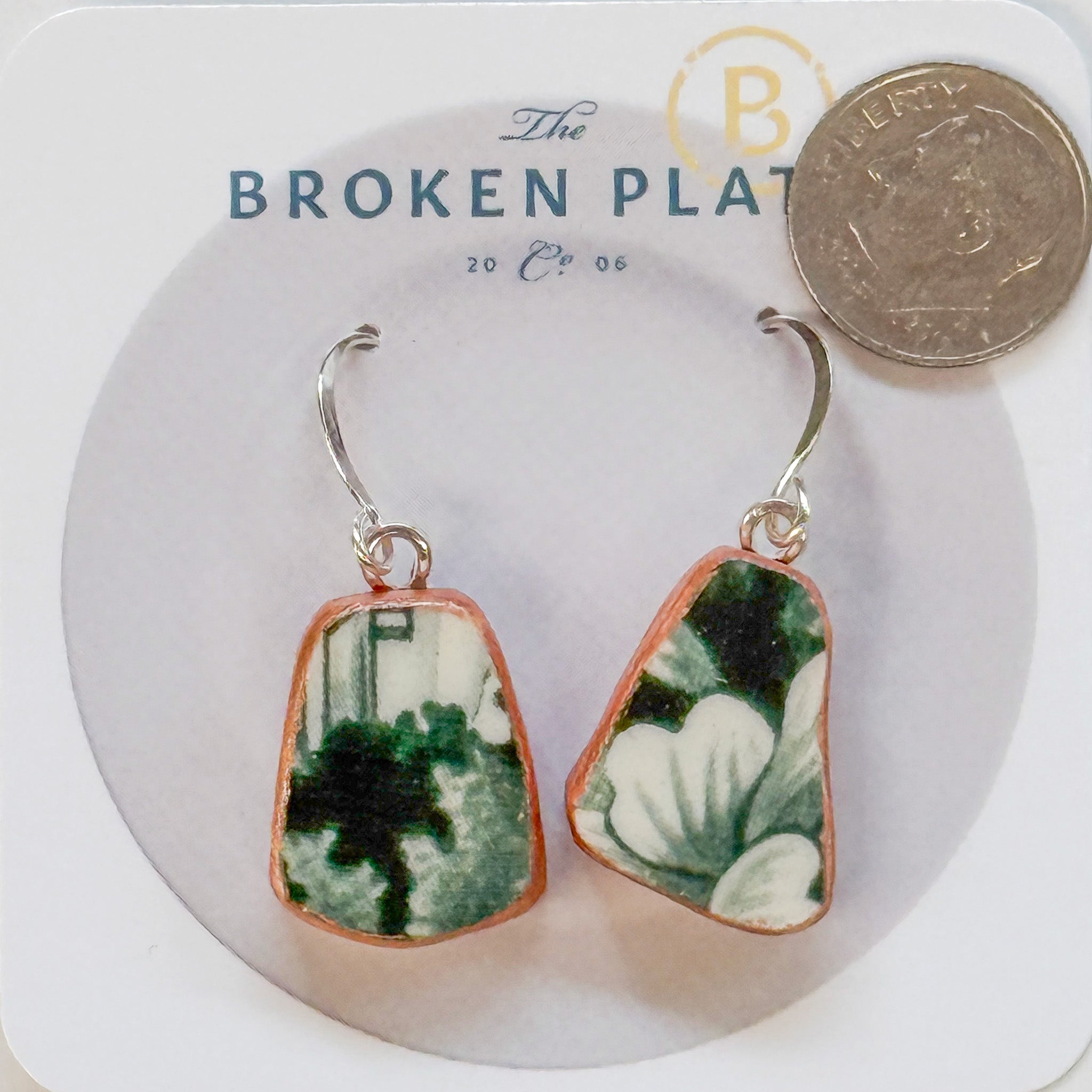 Broken Plate Dangle Earrings
