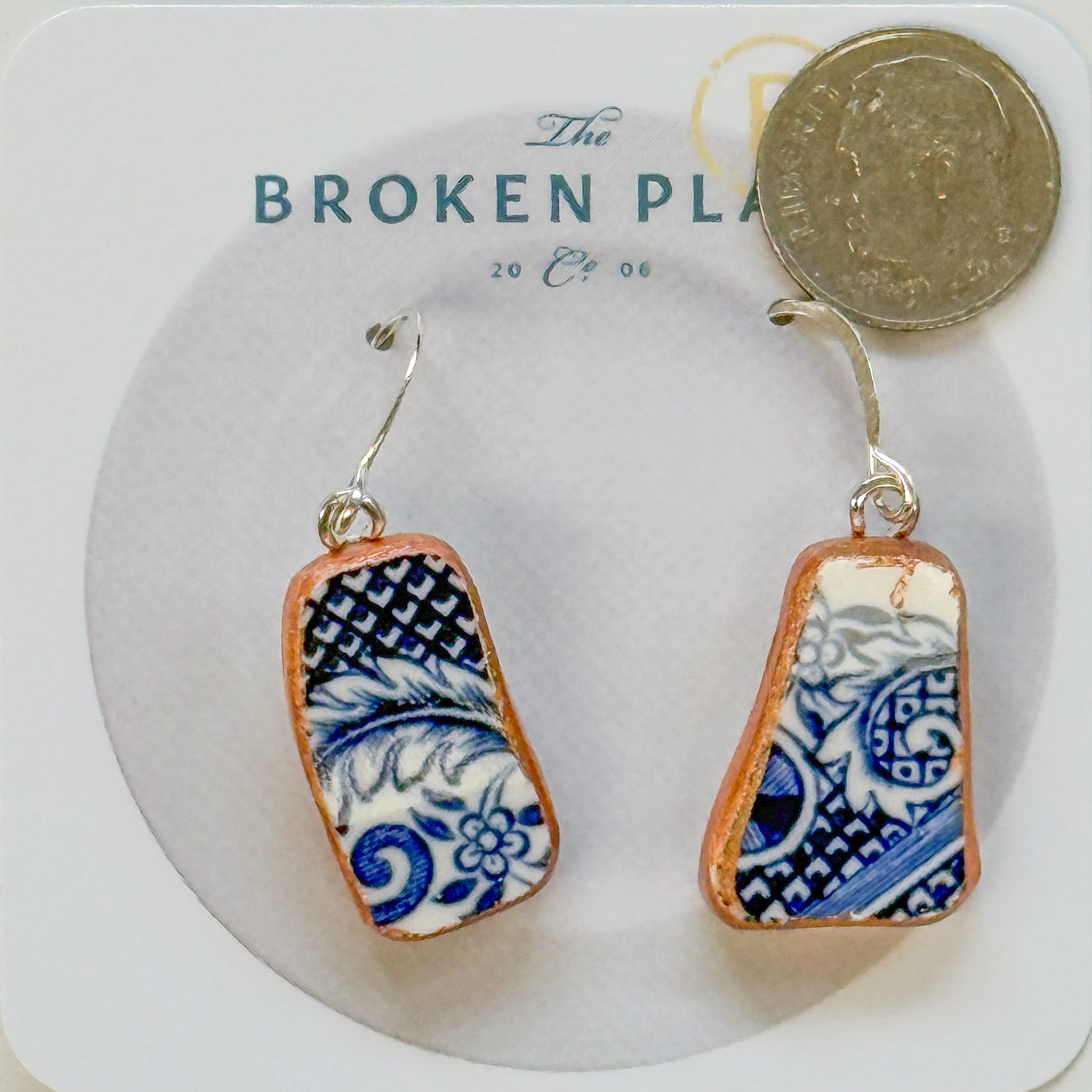 Broken Plate Dangle Earrings