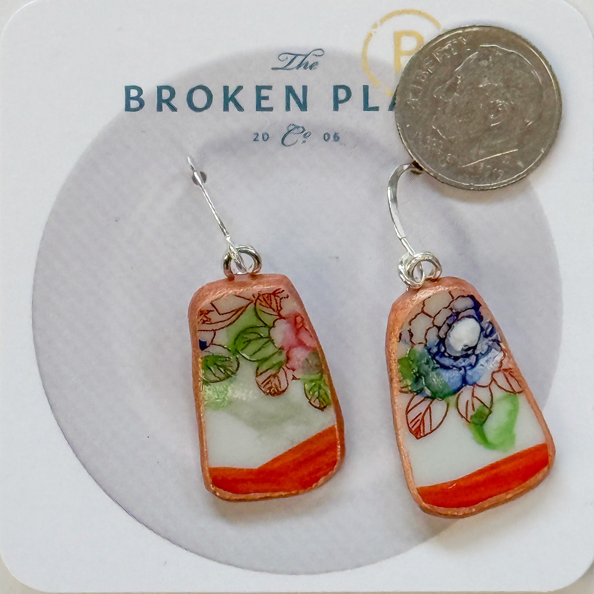 Broken Plate Dangle Earrings