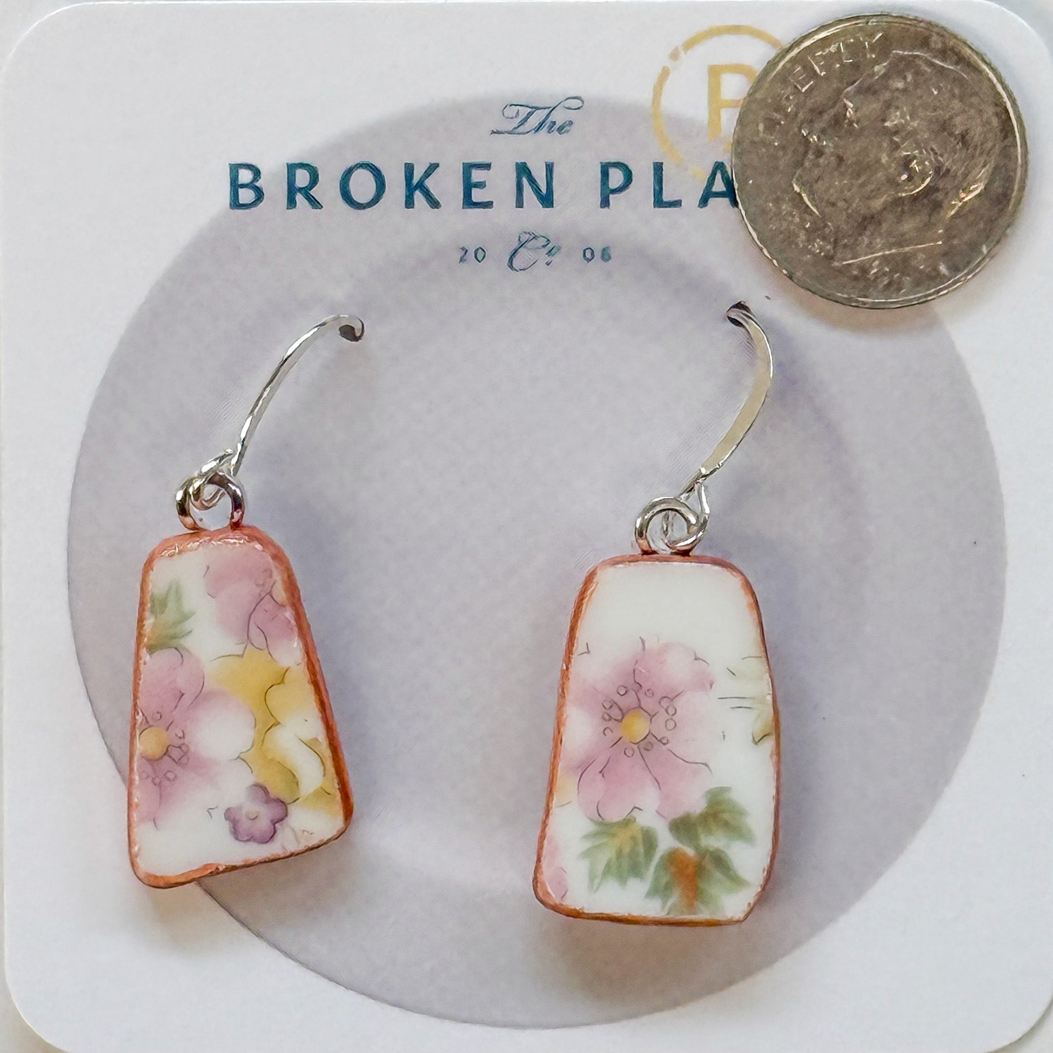 Broken Plate Dangle Earrings