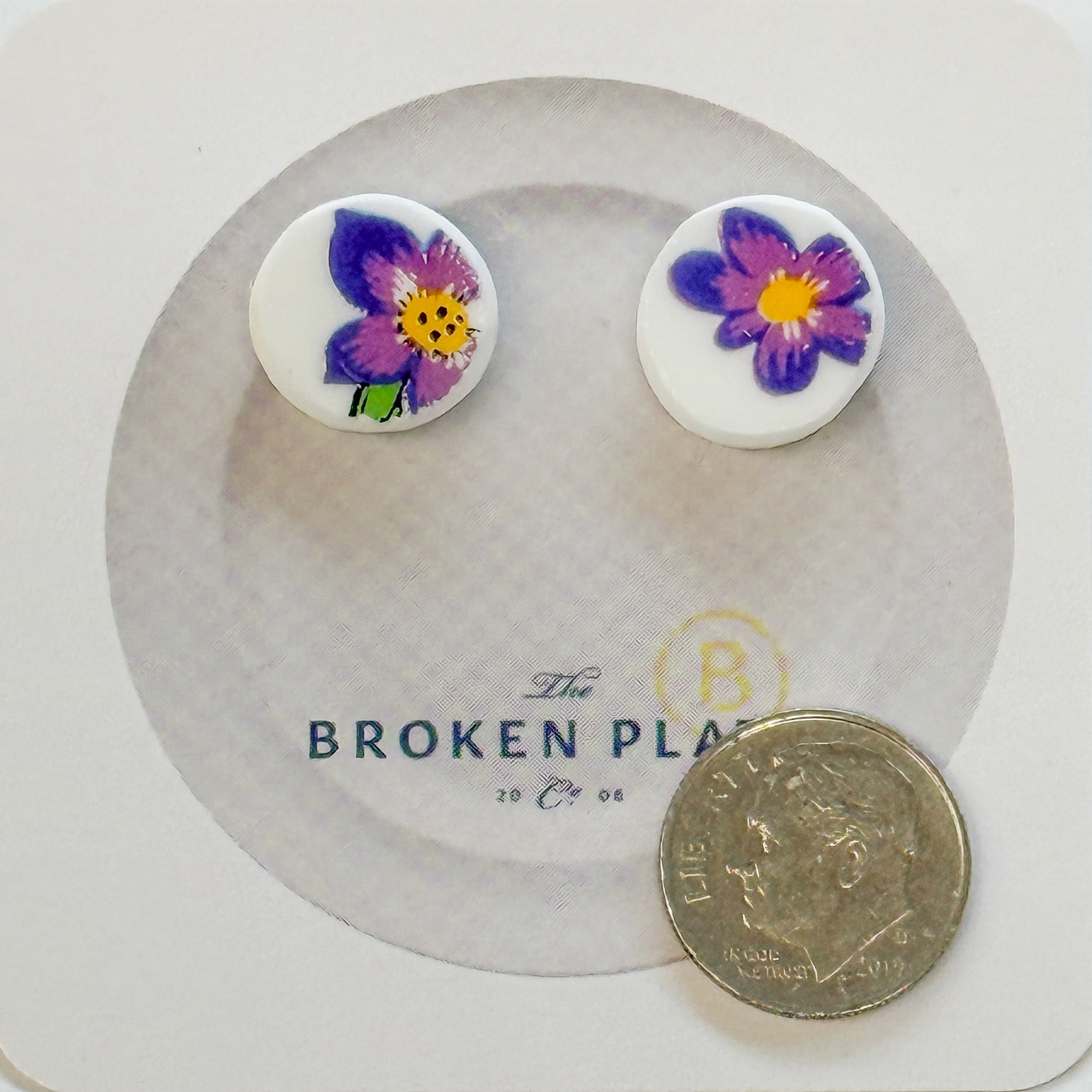 Broken Plate Post Earrings