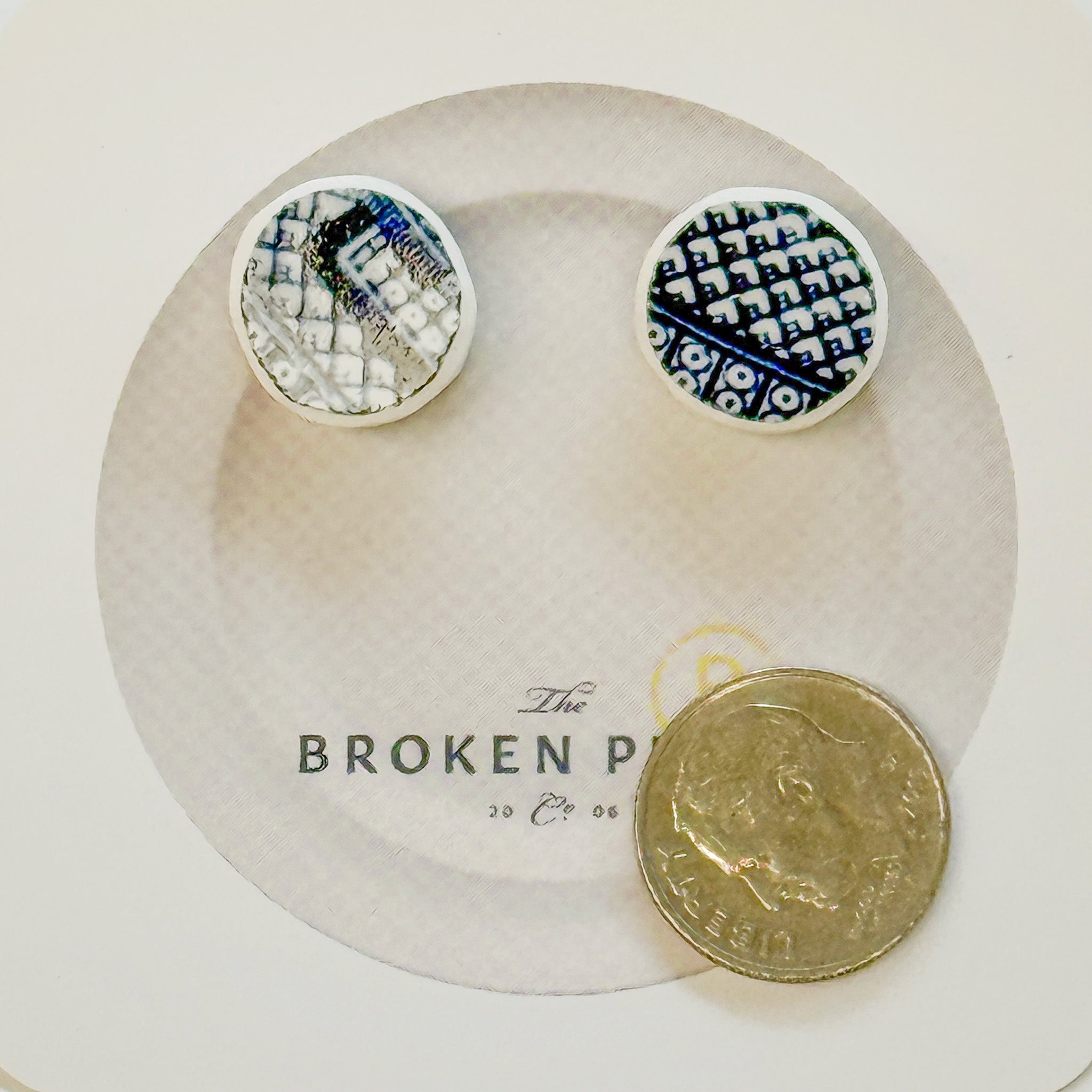 Broken Plate Post Earrings