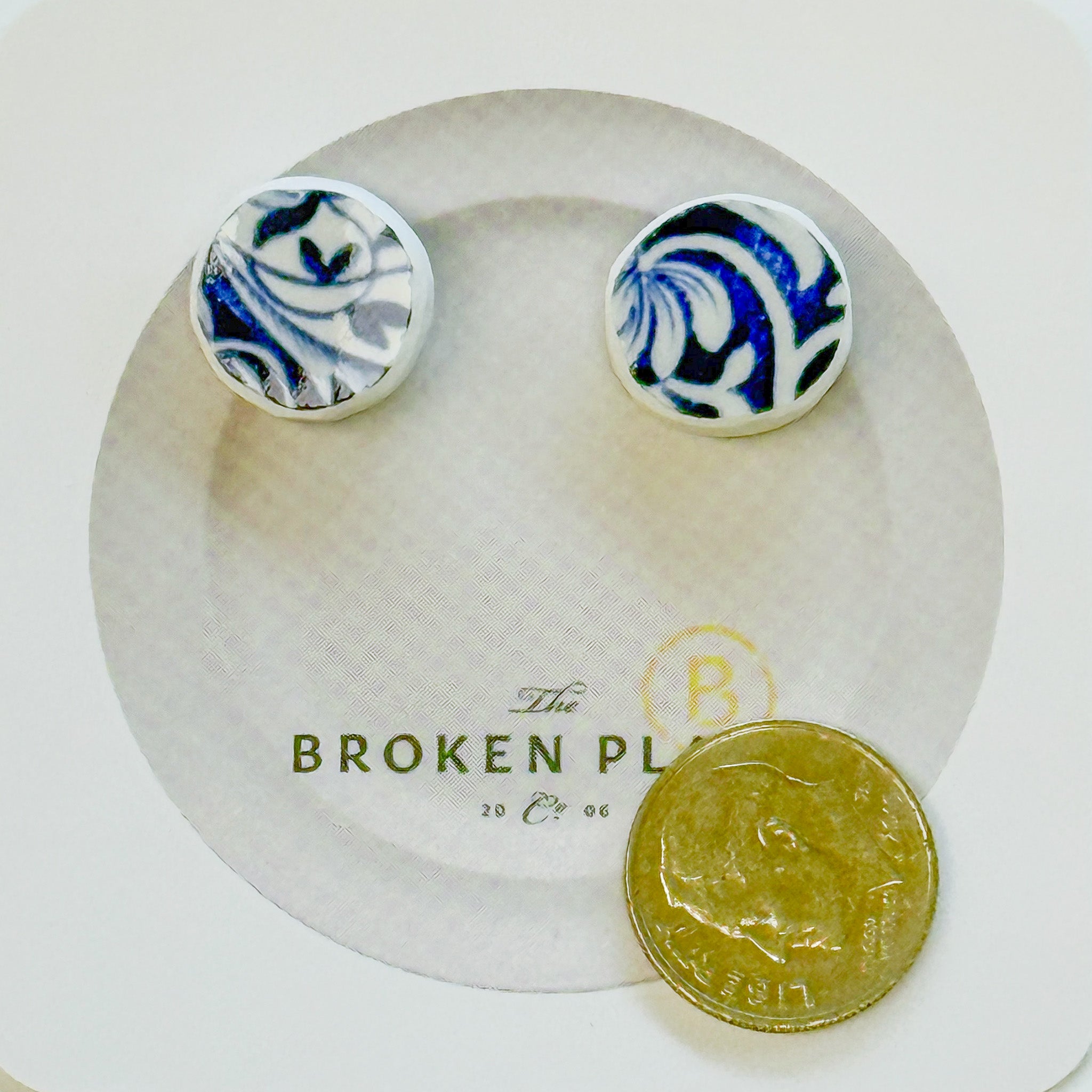 Broken Plate Post Earrings