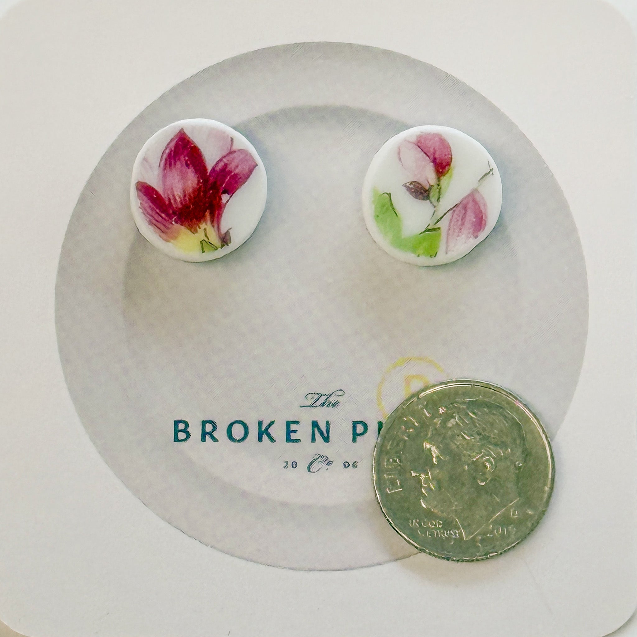 Broken Plate Post Earrings