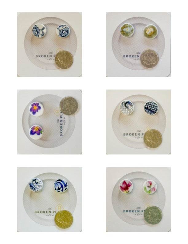 Broken Plate Post Earrings