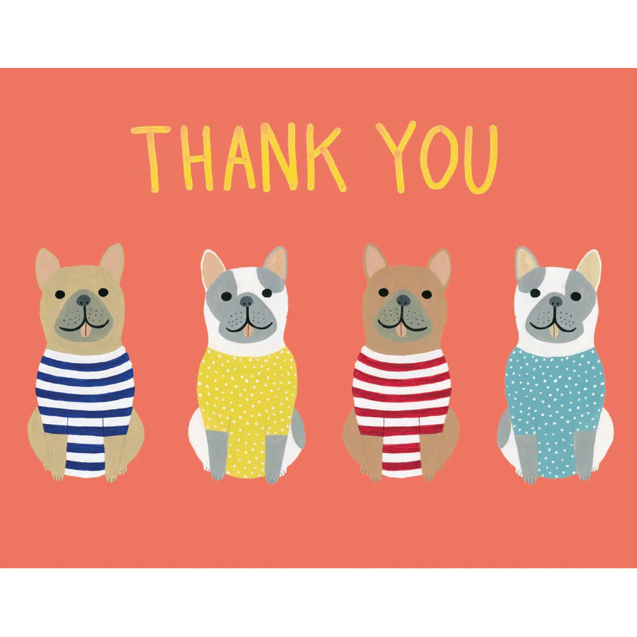 Chouchou Chien Notecard Box - Mix of Thank You & Blank