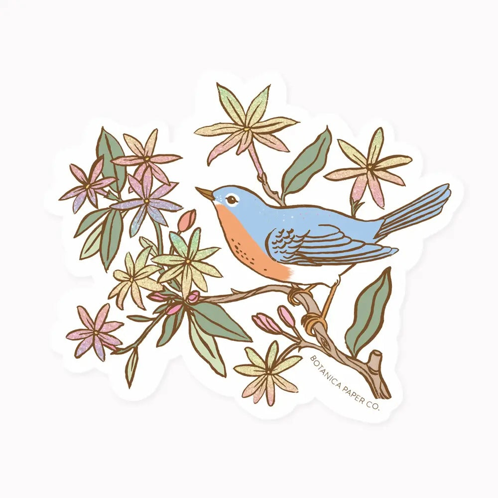 Bluebird Vinyl Sticker by Botanica Paper Co