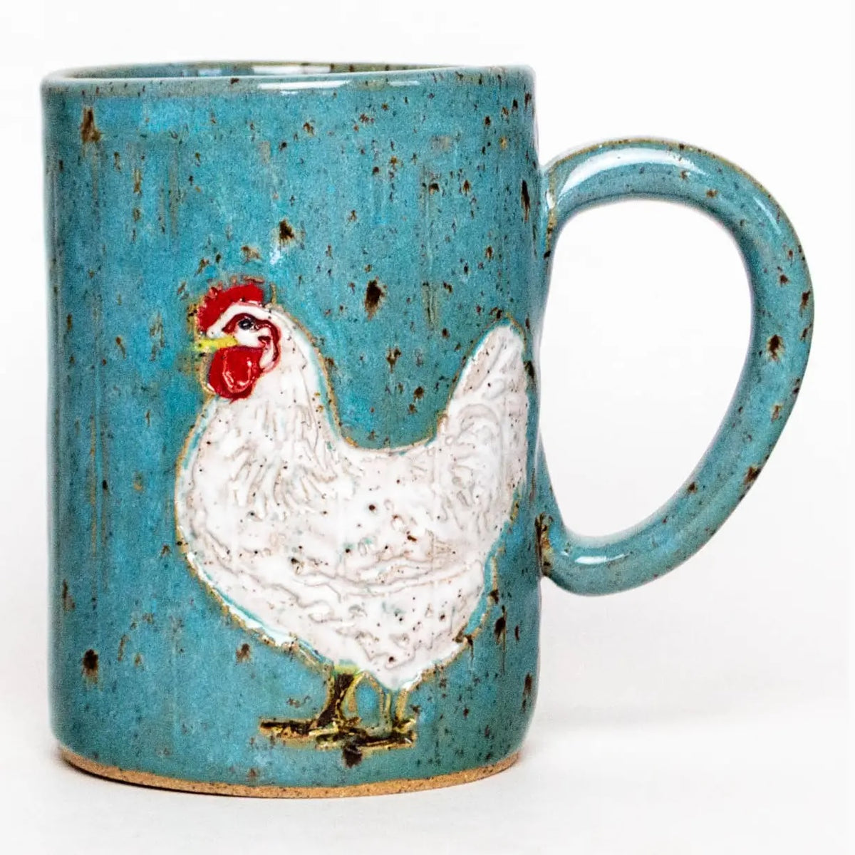 Handmade Ceramic 14oz Mug - Chicken