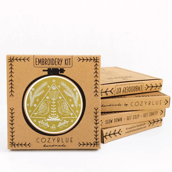 Folk Holiday Birds Embroidery Kit