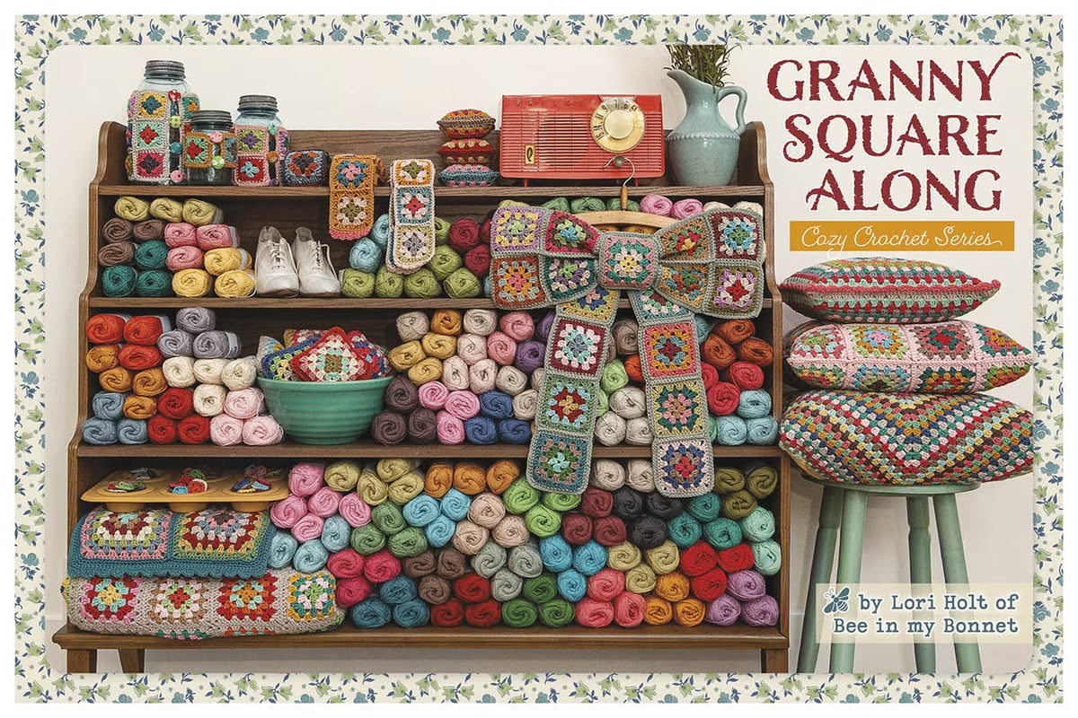 Granny Square Along - Book + 10 Chunky Crochet Threads - Kit