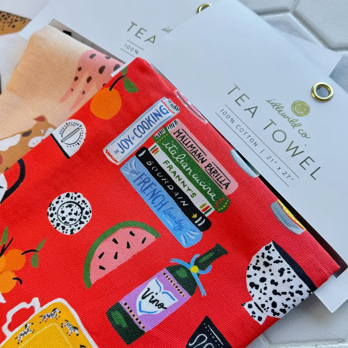 Kitchen Shelf - Embroidered Cotton Tea Towel