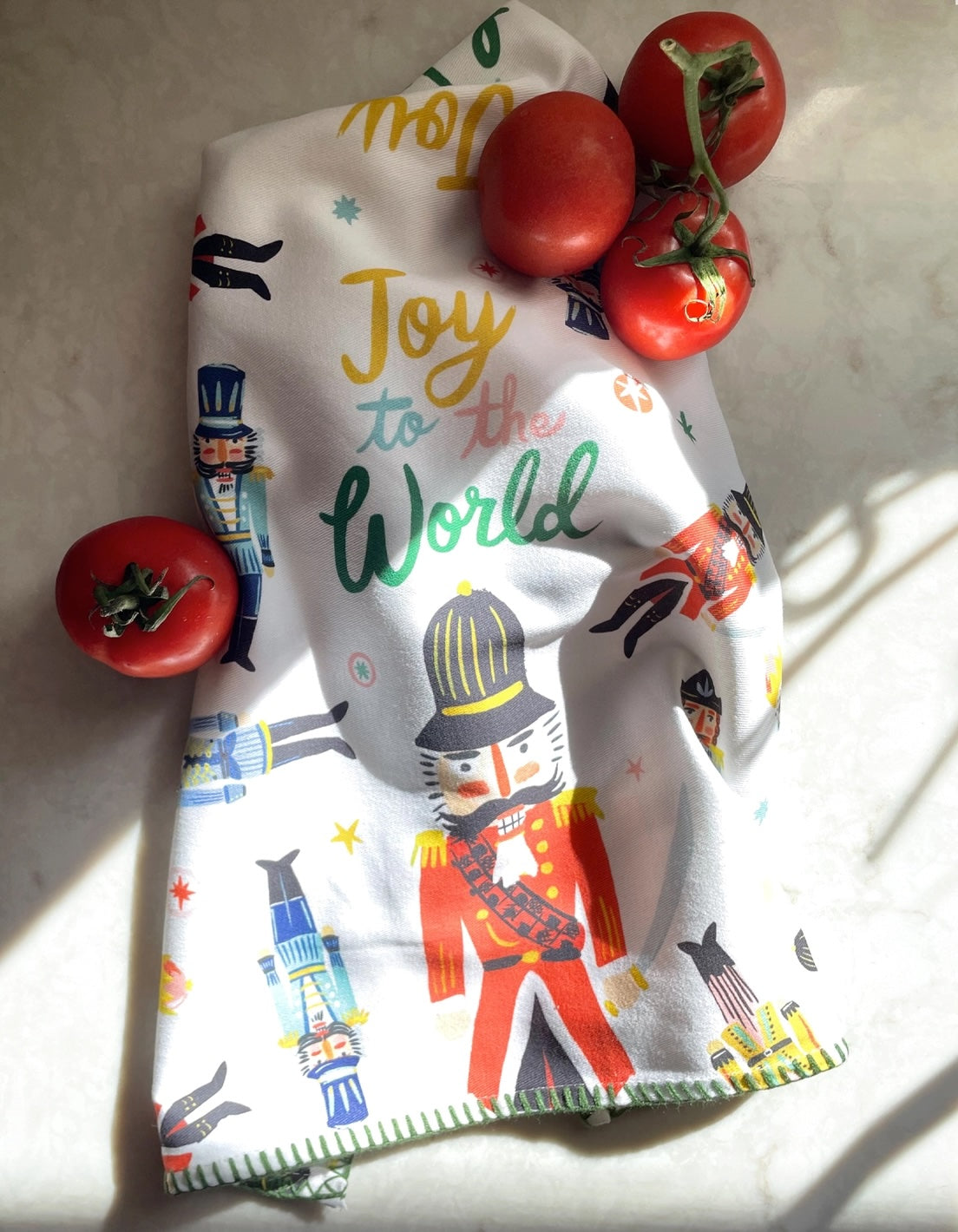 Nutcrackers - Embroidered Cotton Tea Towel