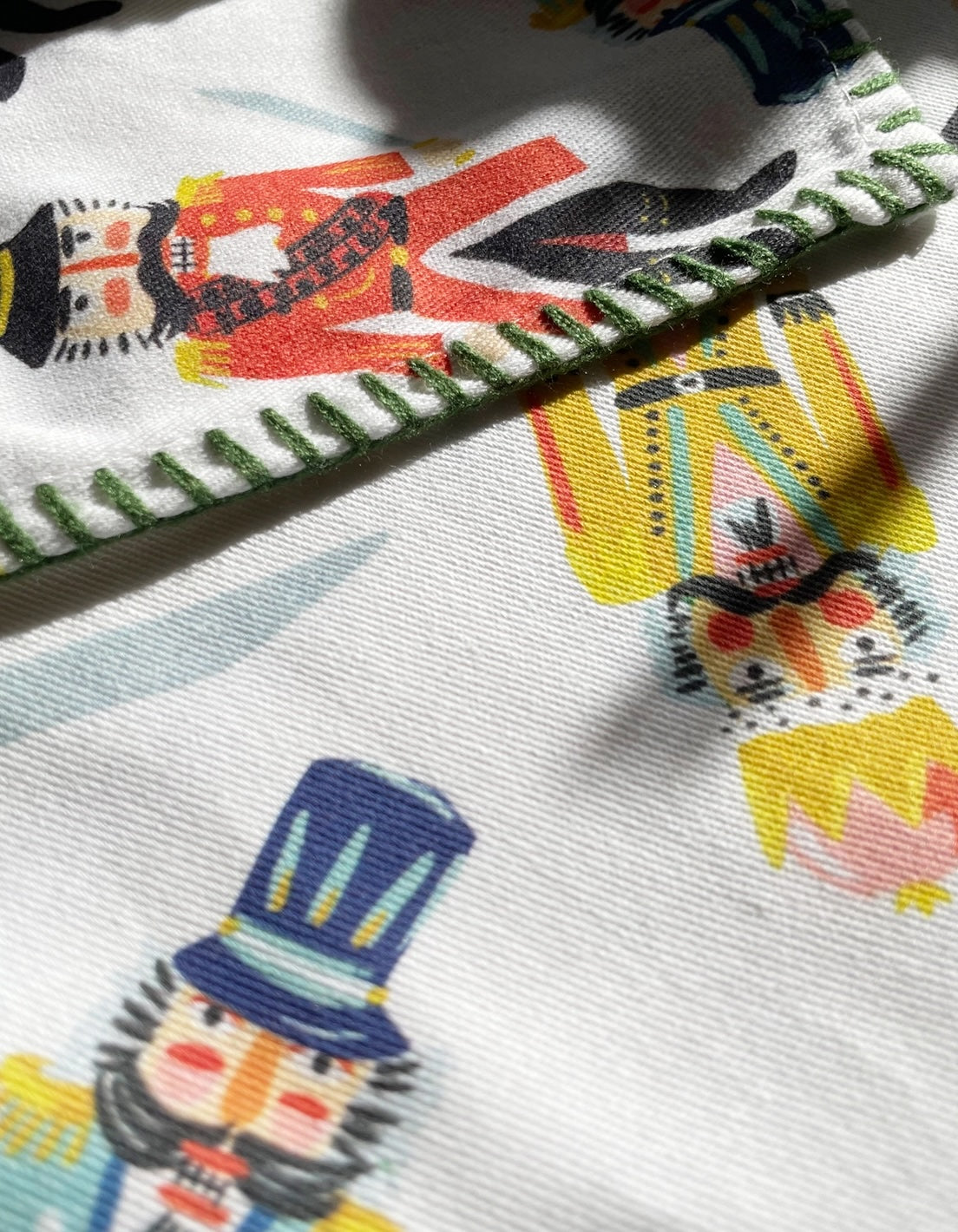 Nutcrackers - Embroidered Cotton Tea Towel