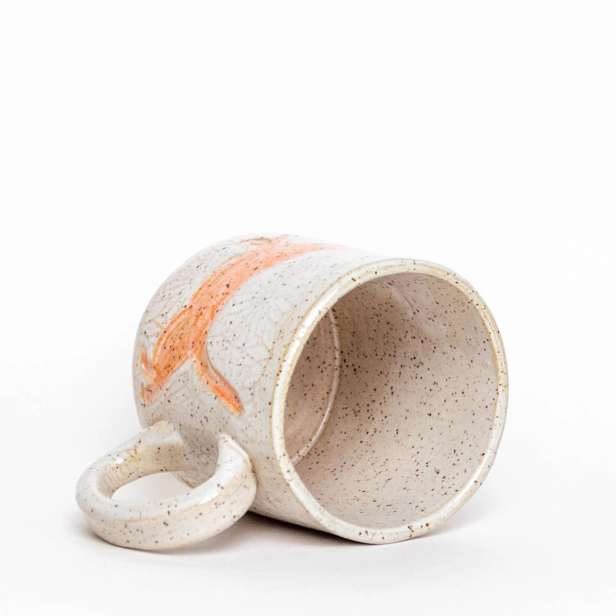 Handmade Ceramic 10oz Mug - Orange Cat