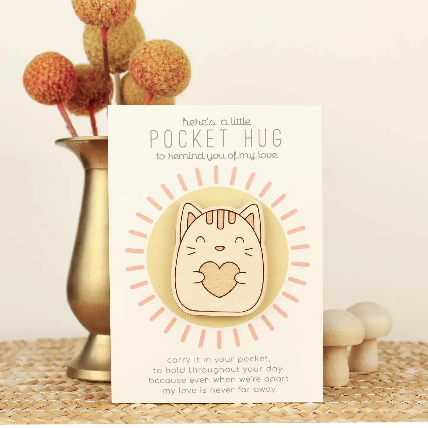 Wood Pocket Hugs (Various Cute Options)