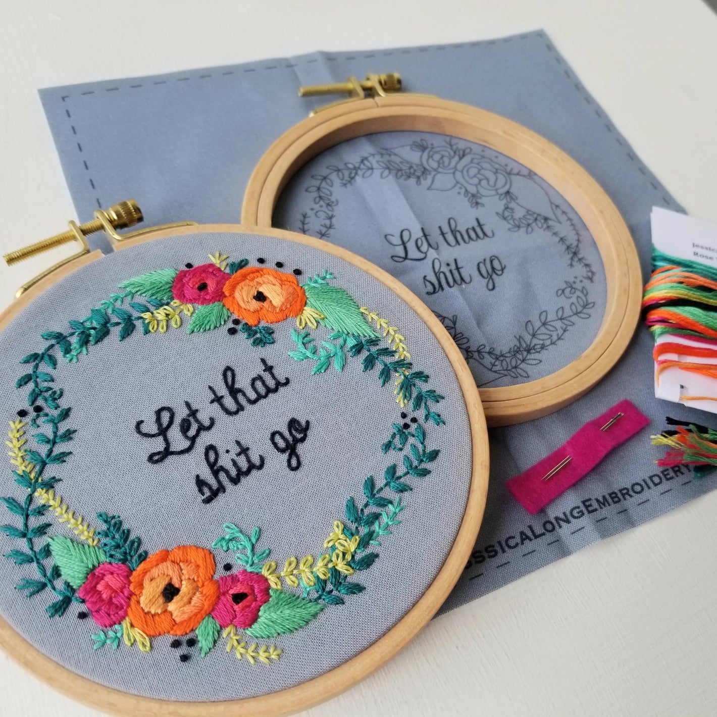 Rose Wreath Embroidery Kit