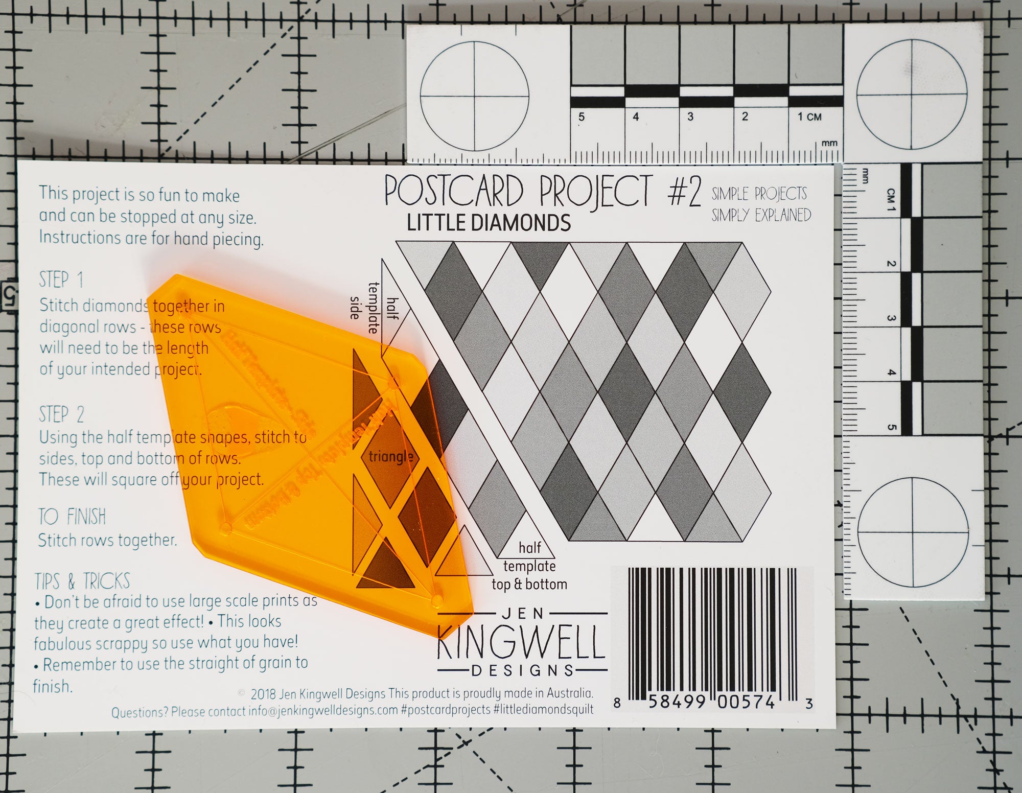 Postcard Project #02: Diamonds from Jen Kingwell Designs