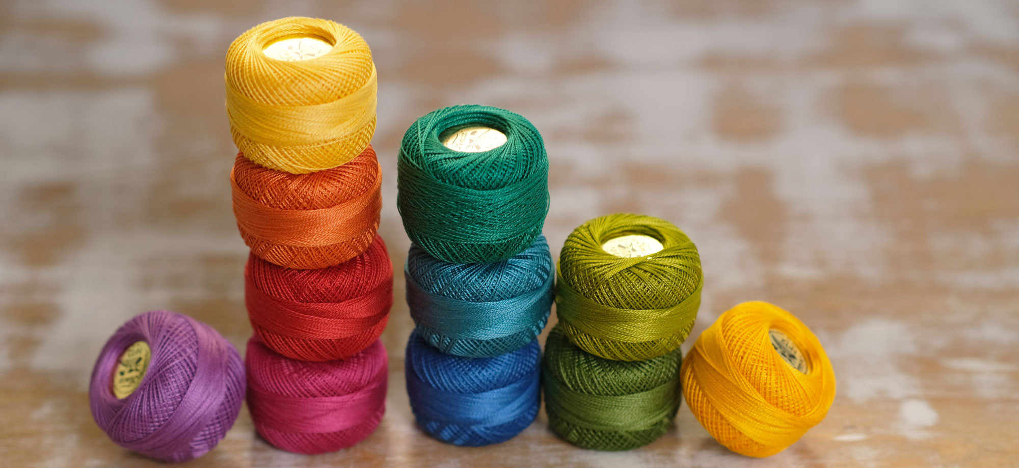 Perle Cotton Rainbow Thread Pack - size 12