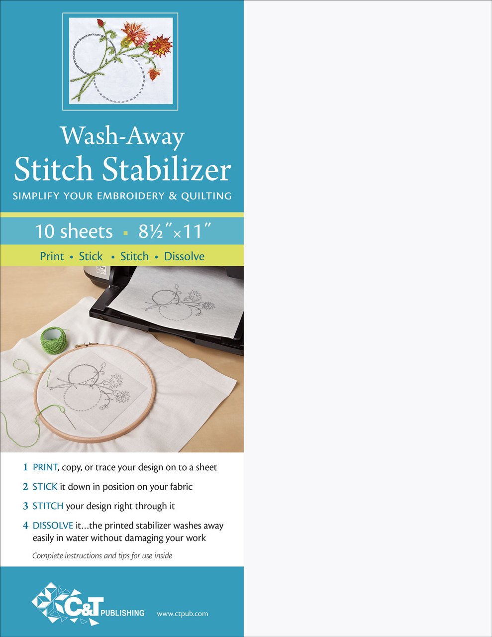 Water Soluble Stabilizer for Embroidery Stick and Stitch